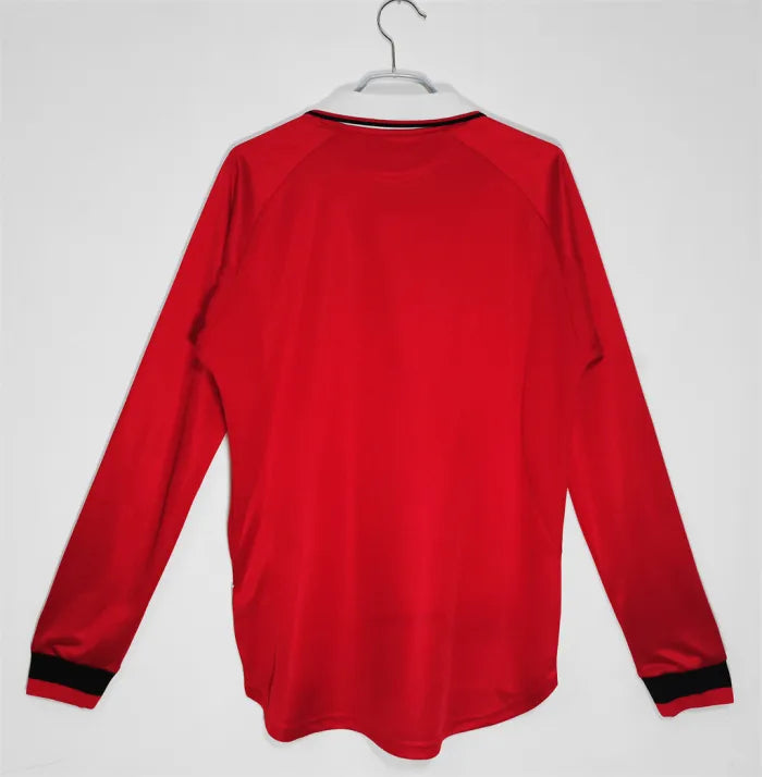 Manchester United Home Long Sleeve Retro Jersey Champions League 1999/00