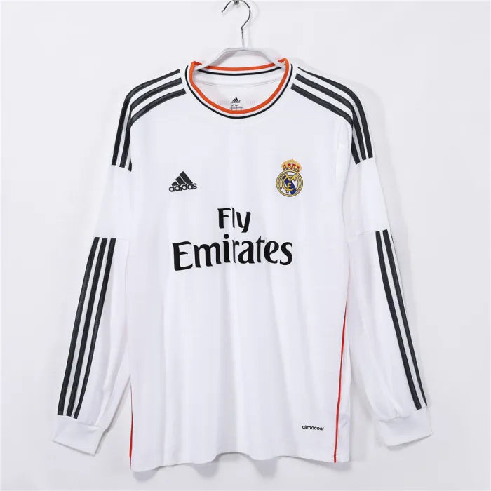 Real Madrid Home Retro Long Sleeve Jersey 2013/14 Mens