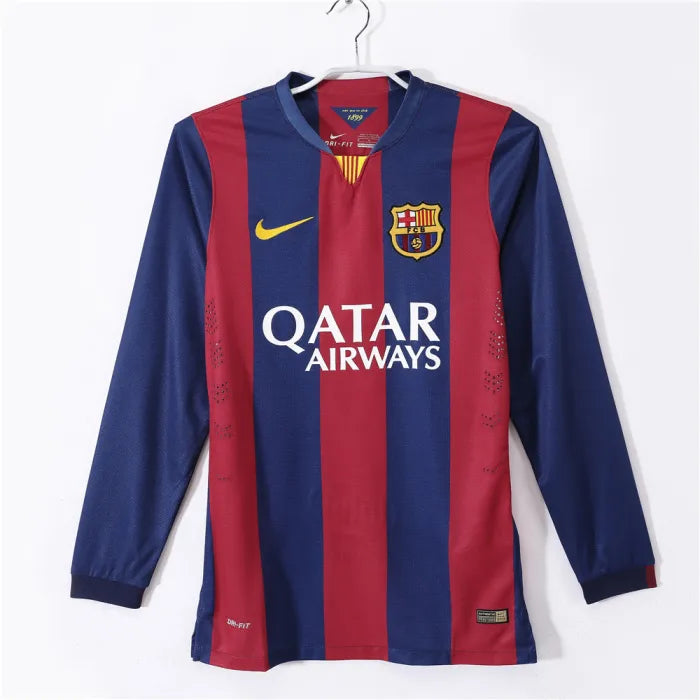 Barcelona Home Long Sleeve Retro Jersey 2014/15